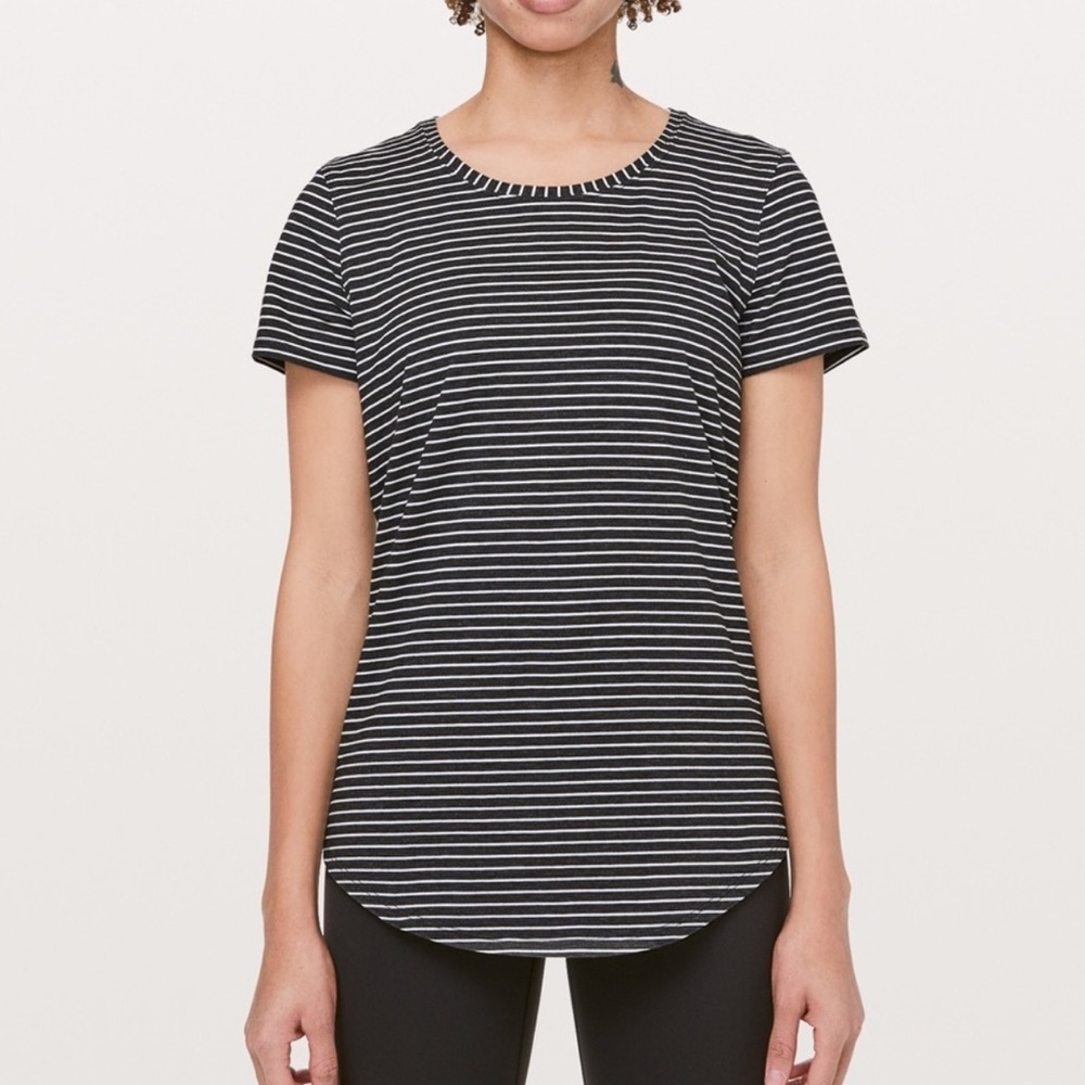 LULULEMON LOVE TEE CREW PIMA COTTON STRIPED 4